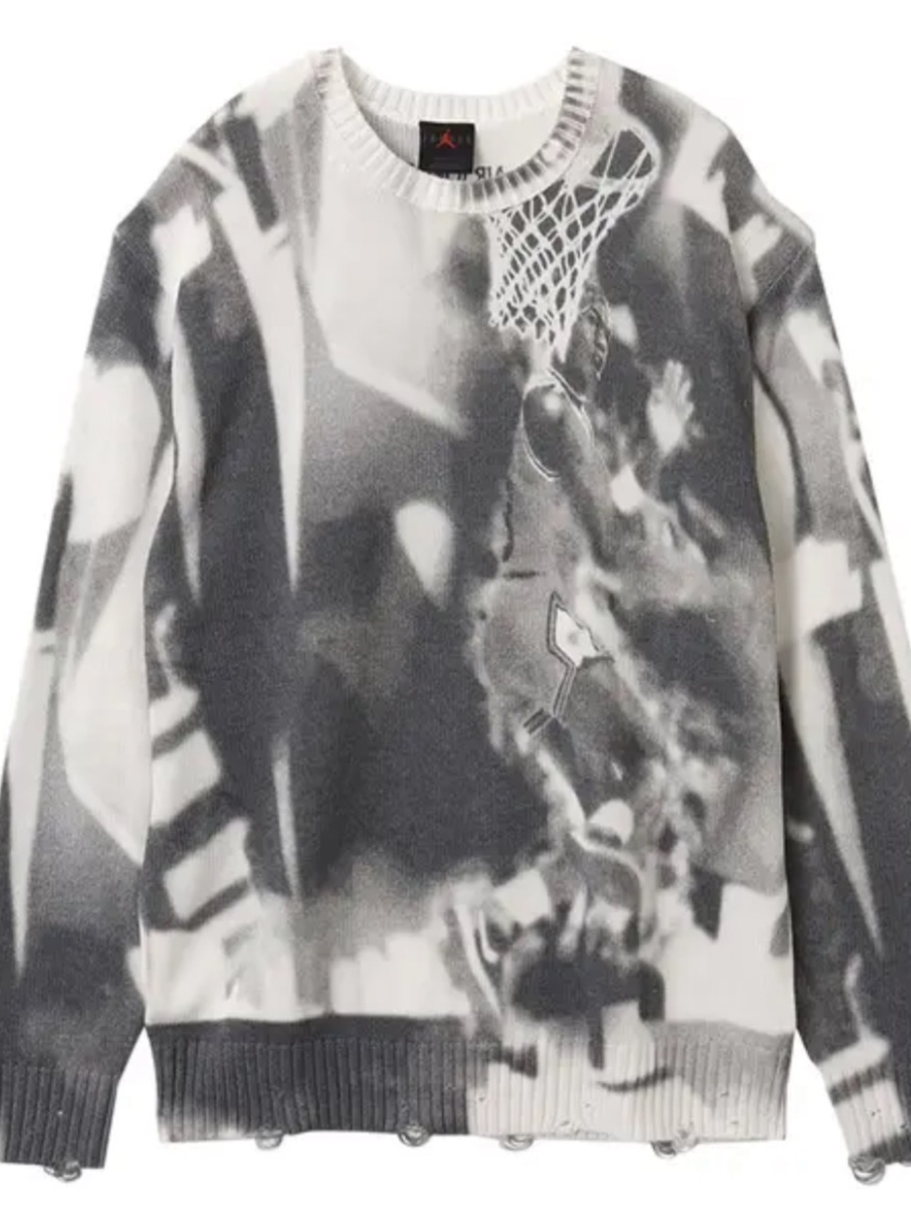 Air Jordan Black & Gray Basketball Graphic Crewneck Sweater! NWT! 2xL